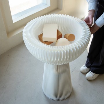 十八紙｜花束邊几 白色-中