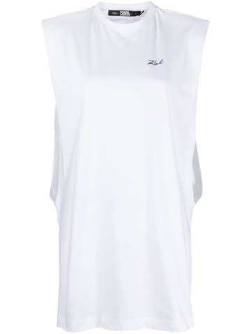Karl Lagerfeld - Karl DNA sleeveless tunic top - women - Organic Cotton - S - White