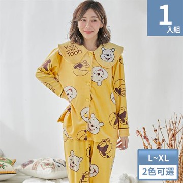 Wonderland 蜂蜜小熊法蘭絨居家衣褲組
