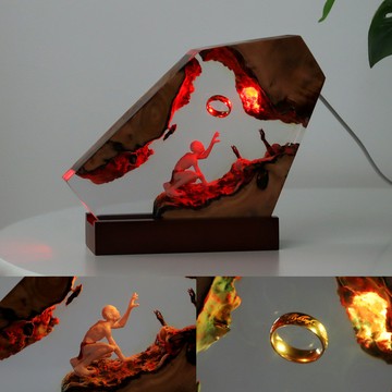 Gollum咕嚕姆魔戒樹脂工藝品 魔戒樹脂燈 咕嚕姆魔戒樹脂擺件 手工製作擺件 家居擺件 紀念禮品