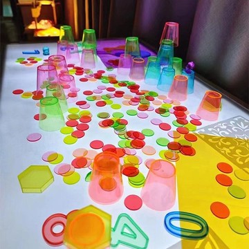 幼兒園中大班光影區區域角材料 瑞吉歐光影板 兒童早教教具 光卓玩具 透光玩具