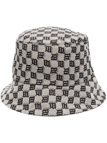 MISBHV - all-over monogram-pattern bucket hat - unisex - Cotton/Polyester/Polyester - M - Black