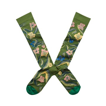 法國Bonne Maison Cactus Narcissus 彩色花朵及膝襪CA1-11