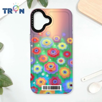 TRON IPhone 16 PLUS 炫彩玫瑰花朵 防摔太空載具殼 透黑 軟硬 手機殼
