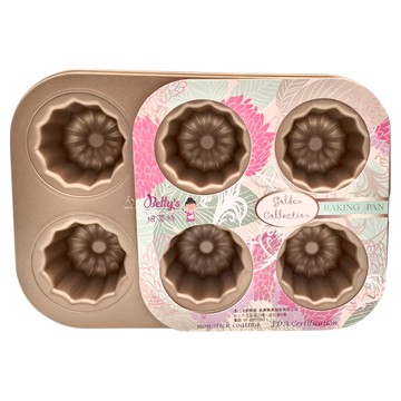 Betty's 焙蒂絲 6連可麗露烤盤  26.3 x 18.3 x 4.7cm  1個