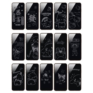 卡通 顯影膜 息影膜 適用於iPhone 17 16 15 14 13 12 11 Pro Max 可愛 玻璃貼 保護貼