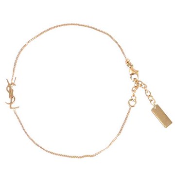 YSL Saint Laurent 經典LOGO可調式細鍊手鍊(金)
