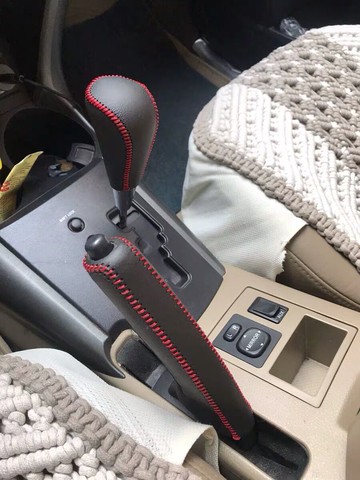 09-20款豐田RAV4榮放排擋套真皮自動檔位套rav4手剎套掛擋桿皮套