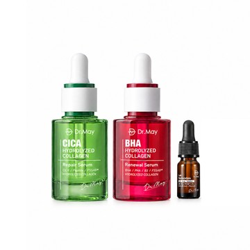 【Dr. May】美博士紅膠原色修煥膚精華(30ml)/PDRN積雪草保濕修護精華(30ml)/外泌C微晶美白精華(30ml)_指定2件組+贈B3水楊酸精華(3ml)