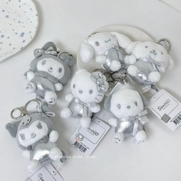 【FJstore】韓國50週年限定款 銀色 三麗鷗 8cm kitty 零錢包 鑰匙圈 娃娃 酷洛米 怕恰狗 吊飾