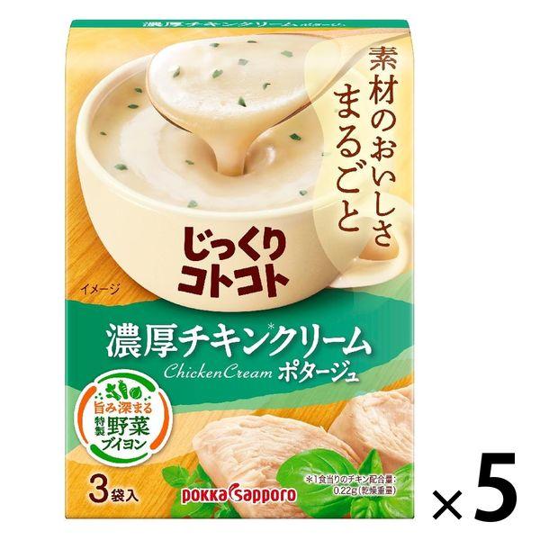 ポッカサッポロポッカサッポロ じっくりコトコト 濃厚チキンクリームポタージュ 1セット（15食：3食入×5箱）