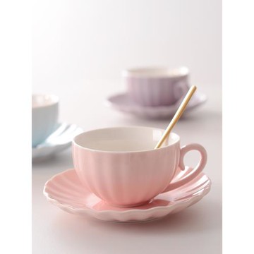 陶瓷咖啡杯碟套裝精致下午茶具花茶杯拿鐵杯碟掛耳杯家用拉花杯子