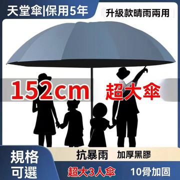 ⚡台灣熱賣⚡ 超大雨傘 黑膠折疊雨傘 加厚加大號雨傘 加固雙三人雨傘 10骨超大男女三折晴雨傘 防曬傘 遮陽傘