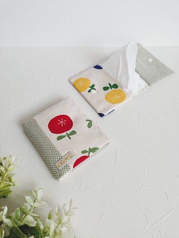 【GTS/隨身衛生紙套】圓仔花 紅 黃 日本刺子布