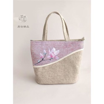 芬芳之品原創中國風休閑布包唐裝中式小包新款拉鏈復古刺繡手工包