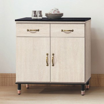 文創集 瓦利德 時尚2.7尺雲紋石面餐櫃/收納櫃-81x41x82cm免組