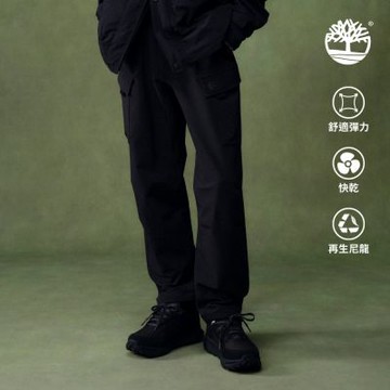 Timberland官方旗艦 男款黑色彈性快乾運動長褲|A6VBT001
