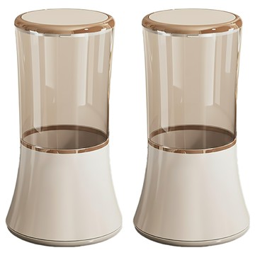 小麥購物 梳妝台桌面旋轉化妝刷收納筒 L424  12.6 x 12.6 x 22.5cm  白金色  2個