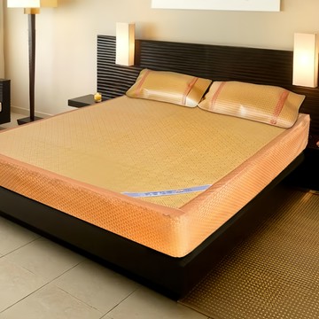 C.G.&C. S.M.C. 凱蕾絲帝 台灣製造 厚床專用柔藤紙纖床包涼蓆3件組  涼感墊 + 涼感枕組  King Size  竹製材質