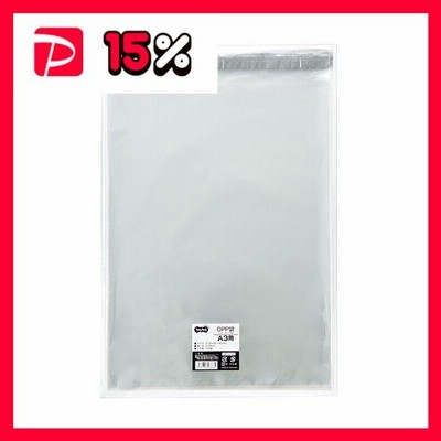 TANOSEE OPP袋 フタ・テープ付A3用 310×430+40mm 1セット（500枚：100枚×5パック）