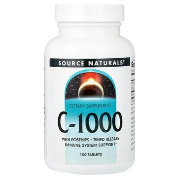 Source Naturals, C-1000，100 片