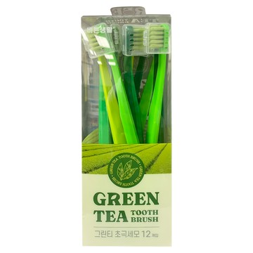 清晰口氣 綠茶抗菌牙刷 12支 0.01mm極細刷毛 韓國製造  1盒