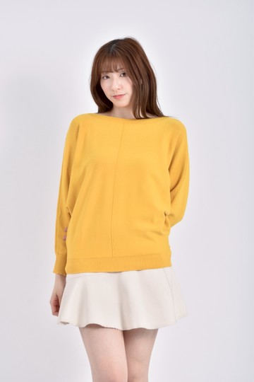 (F) cumar圓領黃色長袖上衣