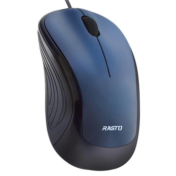 RASTO 羽 超靜音有線光學滑鼠  RASTO RM3  藍色