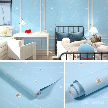 防水防潮自帶膠墻紙  自粘50米壁紙 墻貼 寢室墻麵翻新廳臥室自粘貼紙