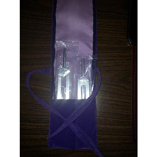 Tuning Fork Pair C 256 Hz and G 384 Hz in Pocket Fabric Pouch