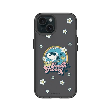 iPhone 15 Clear 酷墨灰 - 史努比 Snoopy - 開心小花