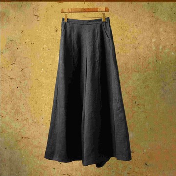 隱塵 新中式國風復古 香云紗闊腿褲