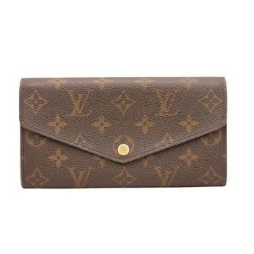 LOUIS VUITTON LV 路易威登 Sarah 釦式長夾 棕色 原花帆布 M60531 【二手名牌BRAND OFF】