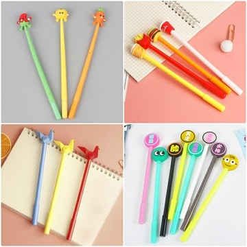 [Hare.D]0.5mm 中性筆 天才學霸 薯條可樂漢堡 水果 紙鶴 黑筆 創意文具 筆 造型筆 文具 禮品