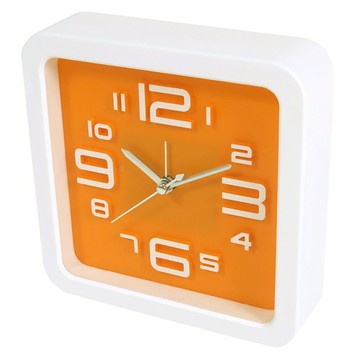 WE CHAMP 方形立體數字靜音鬧鐘 WTB-318  橘色