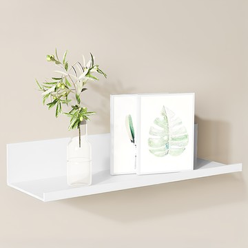 太空鋁牆上床頭置物架40cm 免釘安裝 簡約風 臥室收納神器  白色  1個