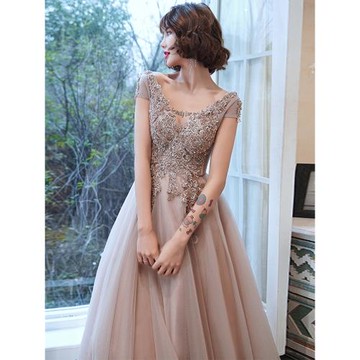 高端晚禮服裙女2025新款輕奢小眾法式藝考重工主持人宴會成人長裙