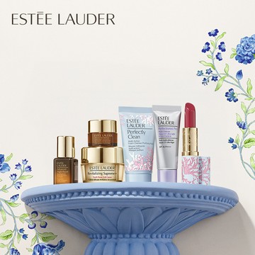 浪漫旅行保養💕【Estee Lauder 雅詩蘭黛】美唇保養呵護組|潔面乳30ml+ Pro極速防曬水凝露15ml +小棕瓶7ml+小棕眼霜5ml+膠原霜15ml+唇膏(色號:420)