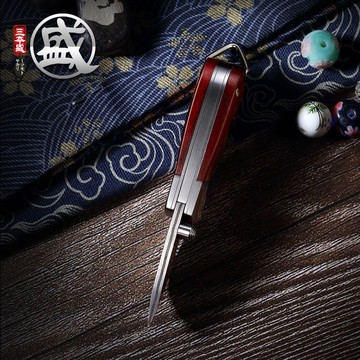 公司貨 免運 日本大馬士革鋼迷你水果刀進口便攜折疊不銹鋼家用削皮刀小刀子 速度發貨