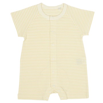 akachan honpo - 短連肩袖兔裝-橫紋-黃色