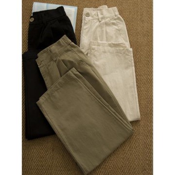 熱氣球 韓版復古寬松休閑女秋季新款松緊高腰顯瘦九分直筒工裝褲