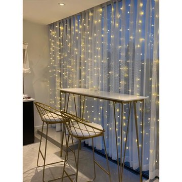 led窗簾圣誕彩燈串燈滿天星星瀑布燈室內氛圍布置陽臺飄窗裝飾燈