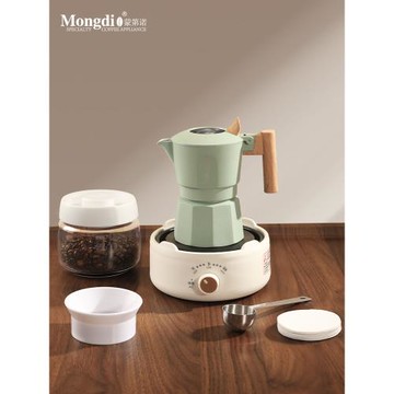 Mongdio摩卡壺雙閥咖啡壺套裝意式咖啡機家用小型咖啡濃縮萃取壺