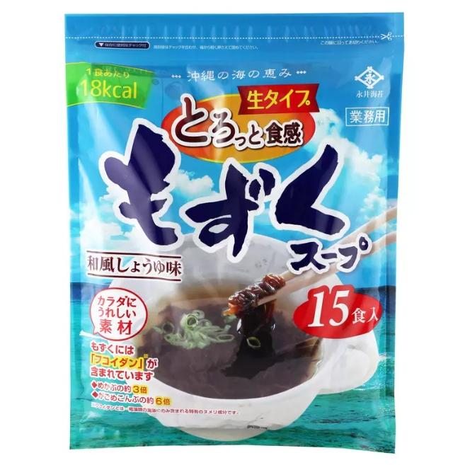 もずくスープ 永井海苔 35g × 15食 532557 送料無料 コストコ 永井 ナガイ 沖縄県産 沖縄 モズク 水雲 生タイプ 和風しょうゆ 乾燥ねぎ入り