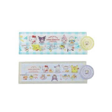 小禮堂 Sanrio 三麗鷗 大集合 塑膠折疊尺 17cm (閒聊下午茶)