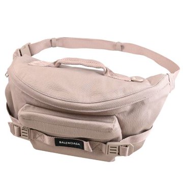BALENCIAGA Army 字母電繡徽標尼龍混紡大款腰包/胸口包(沙色)