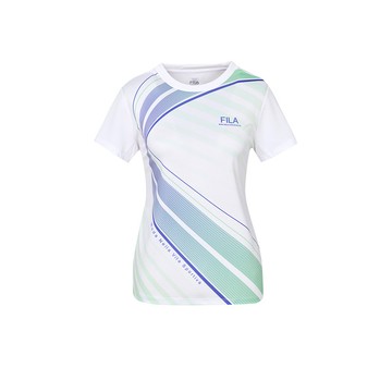 FILA 女短袖機能排汗透氣圓領T恤-白色 5TEZ-5005-WT