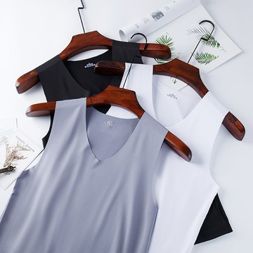 冰絲純色無痕背心 薄款背心男 男生背心 素色內搭背心 排汗背心 健身背心 坦克上衣 運動背心 休閒背心（KN001）