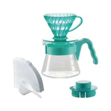HARIO 好璃奧 V60 20周年薄荷綠手沖咖啡壺組 VCSD-01-20CP-MB  綠色  1套