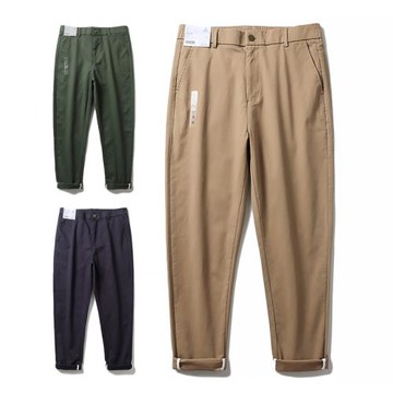 美式彈力直筒休閑褲男春秋款潮牌純棉修身百搭褲子外貿男裝長褲